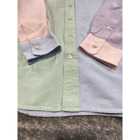 Vineyard Vines Button-Down Shirt Mens Medium Multi Colorblock Oxford Patchwork - Picture 6 of 12